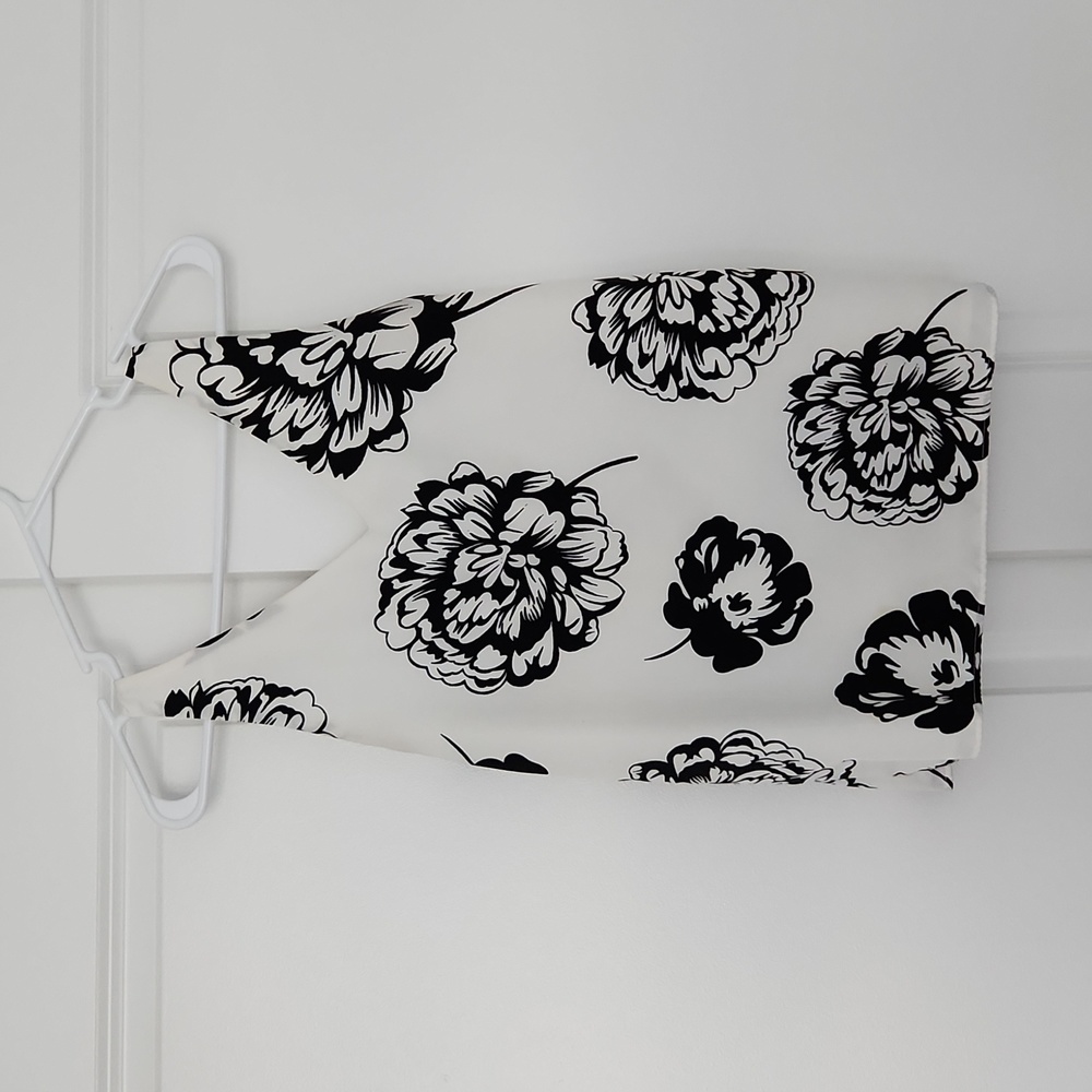 Black and White Floral Print Dress Tank